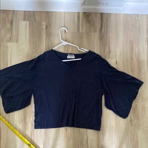 Japanese Sou Sou Cotton Blue Bell Sleeve Boxy Crop Top